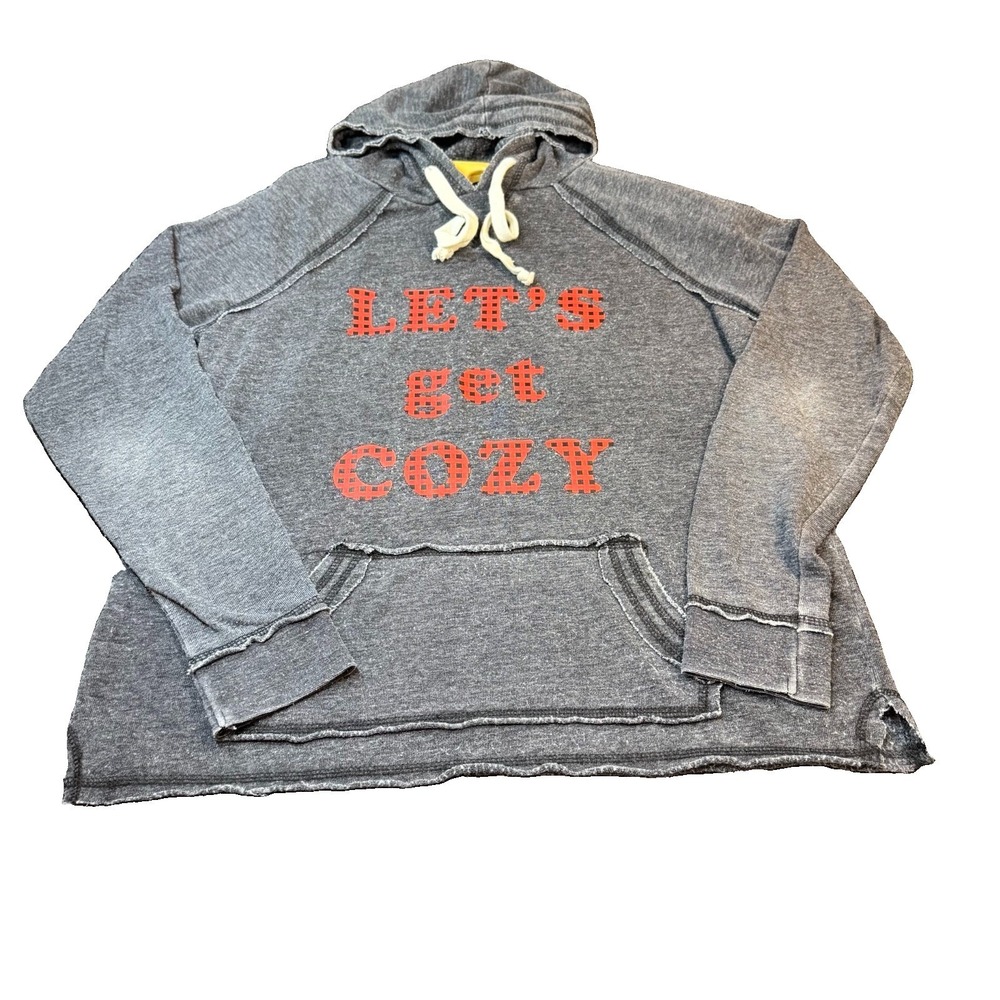 Women's Grayson Threads "Let's Get Cozy" Black Distressed Hoodie Size Medium